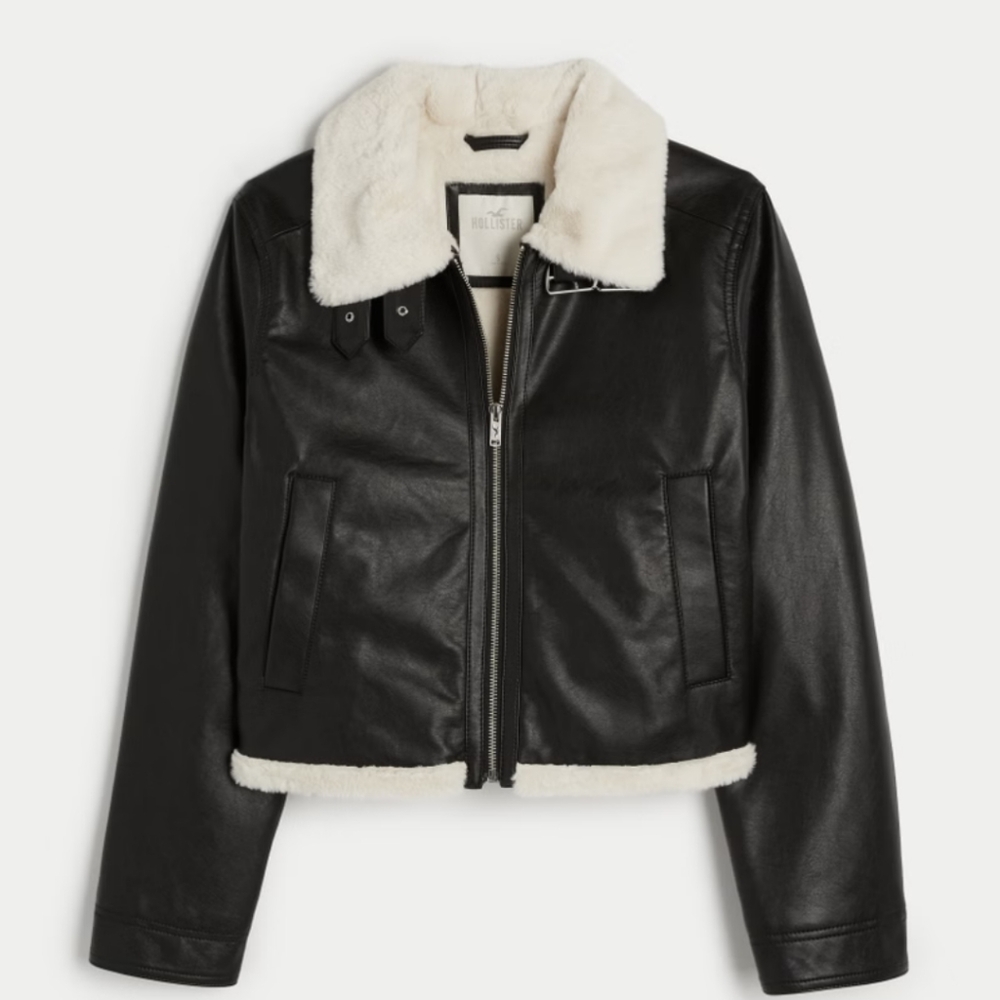 Hollister | Faux Fur-lined Leather Jacket